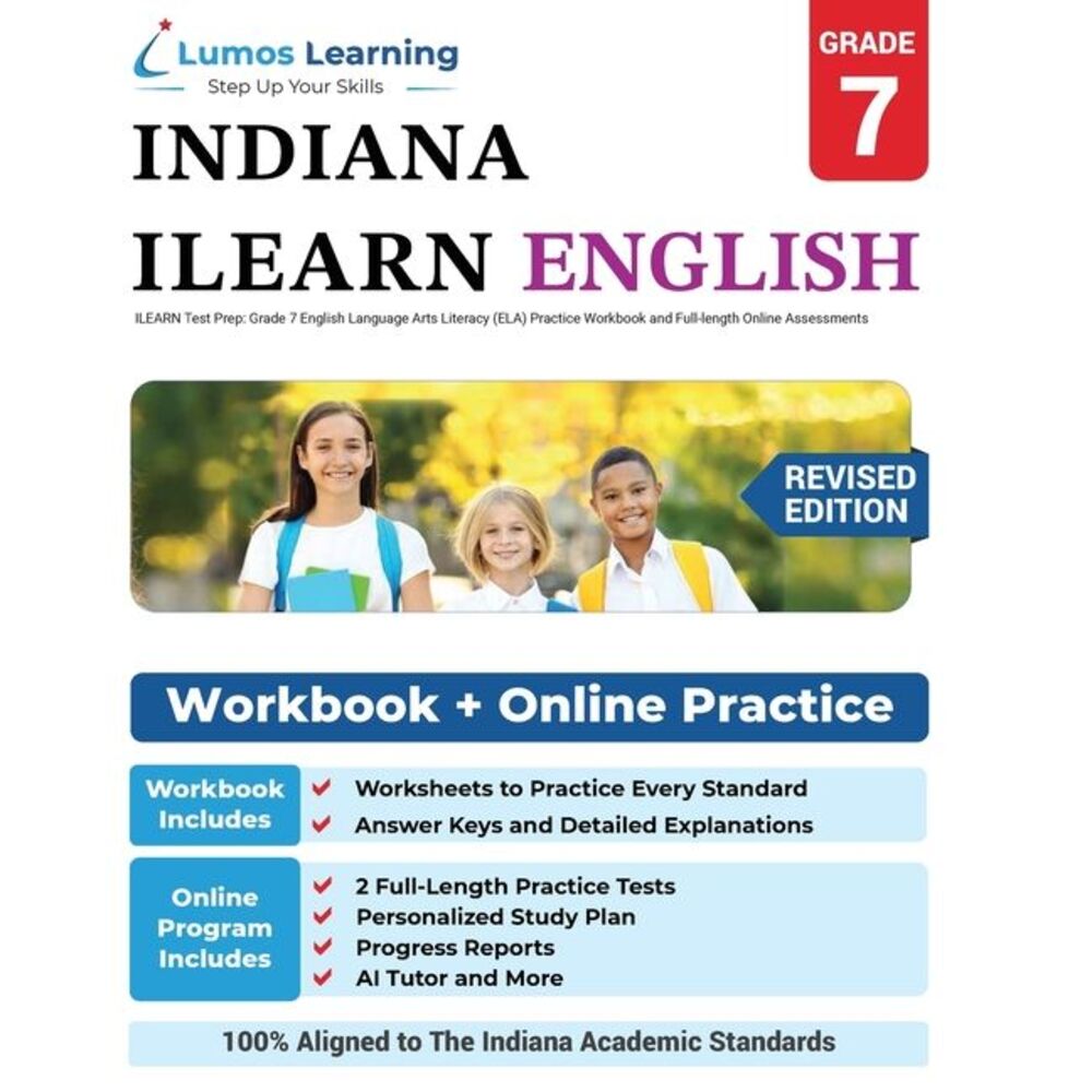 ILEARN Test Prep: Grade 7 English Language Arts Literacy (ELA) Practice Workbook